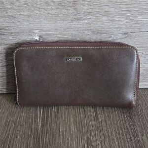 Rosetti Brown Zip Around Wallet